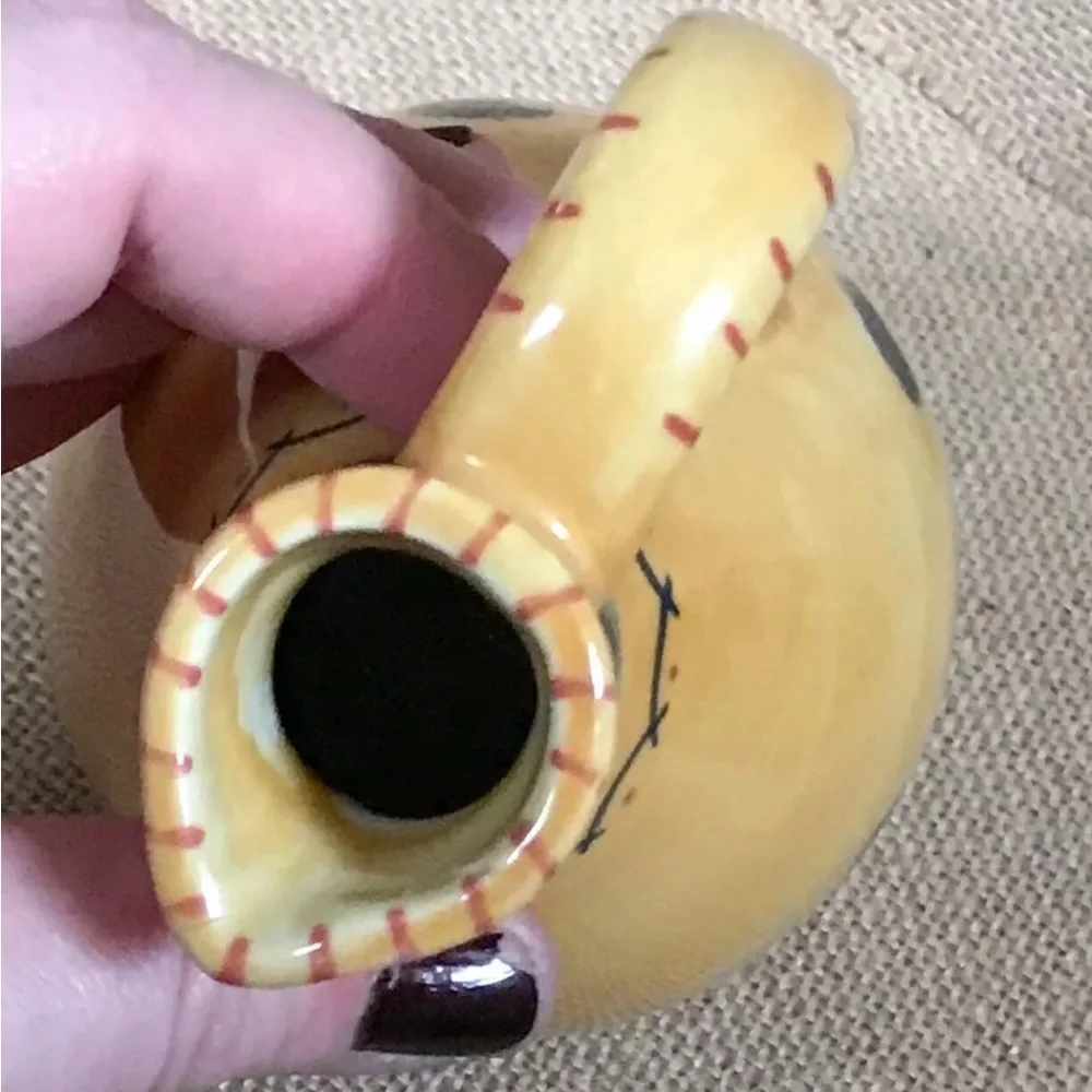 Le Vinaigre Yellow Vinegar Cruet Hand Painted French Parisian Style Cottage Core